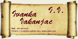 Ivanka Vakanjac vizit kartica